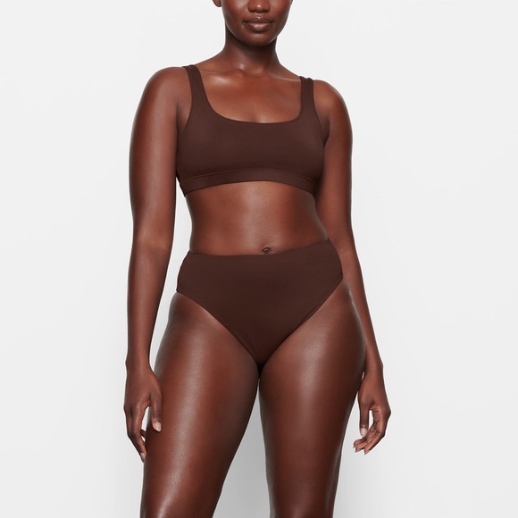 SKIMS Other - SKIMS Signature Swim Mid Waist Bottoms in Cocoa Brown NEW XL